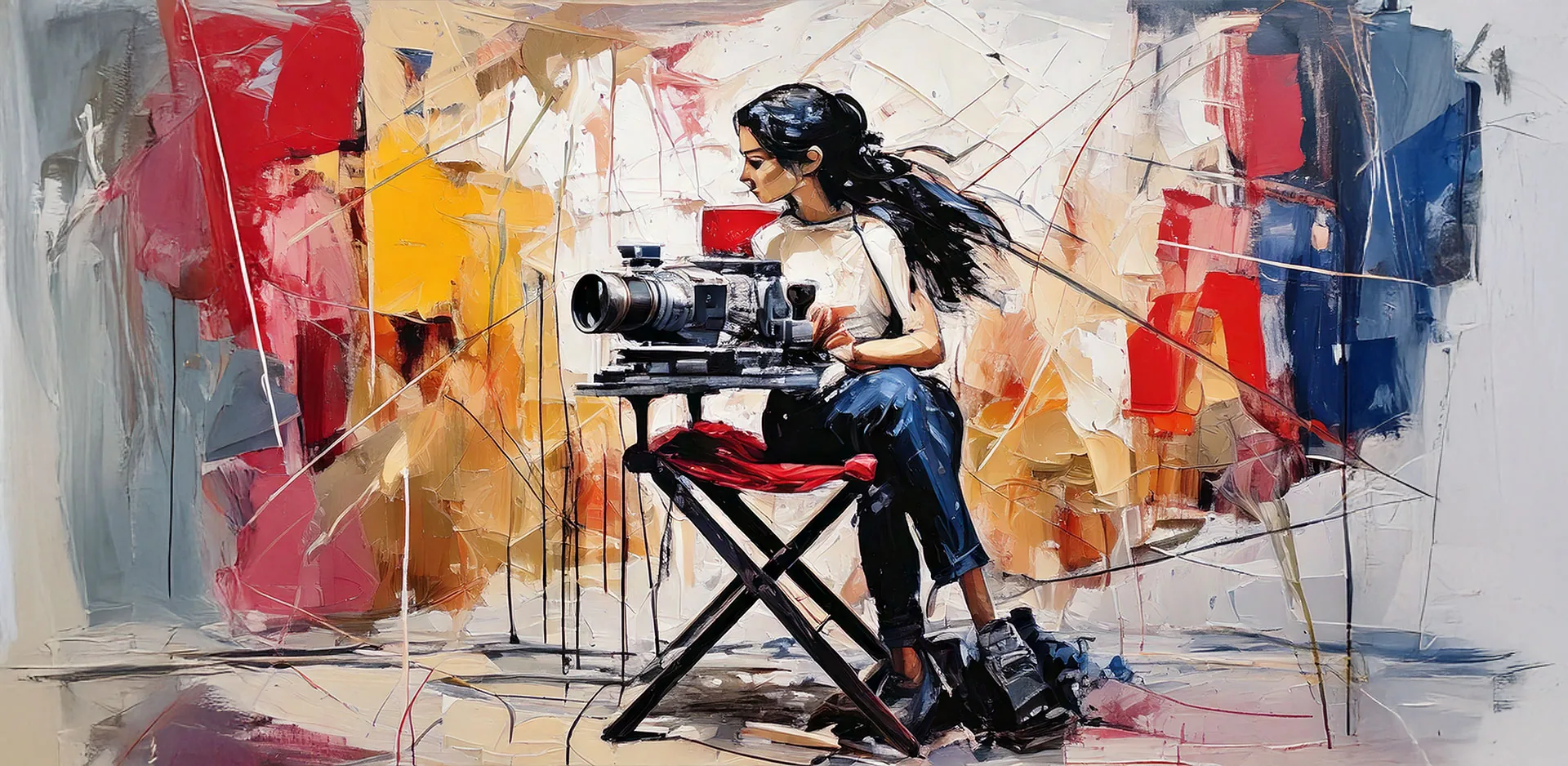 Ilustración: directora junto a la cámara